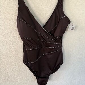 Miraclesuit Brown One Piece Swimsuit